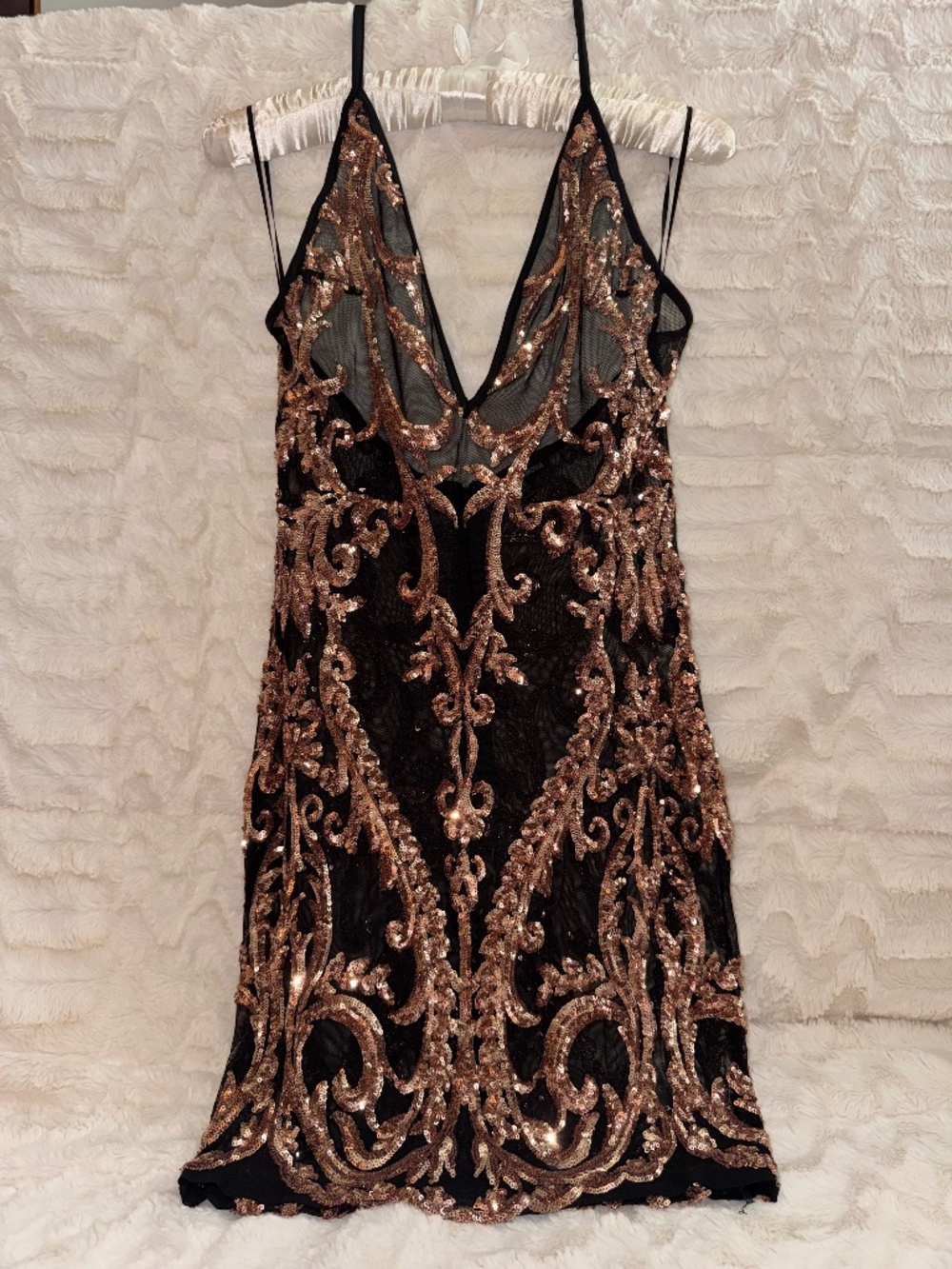Body-Con Rose-Gold Sequin Dress